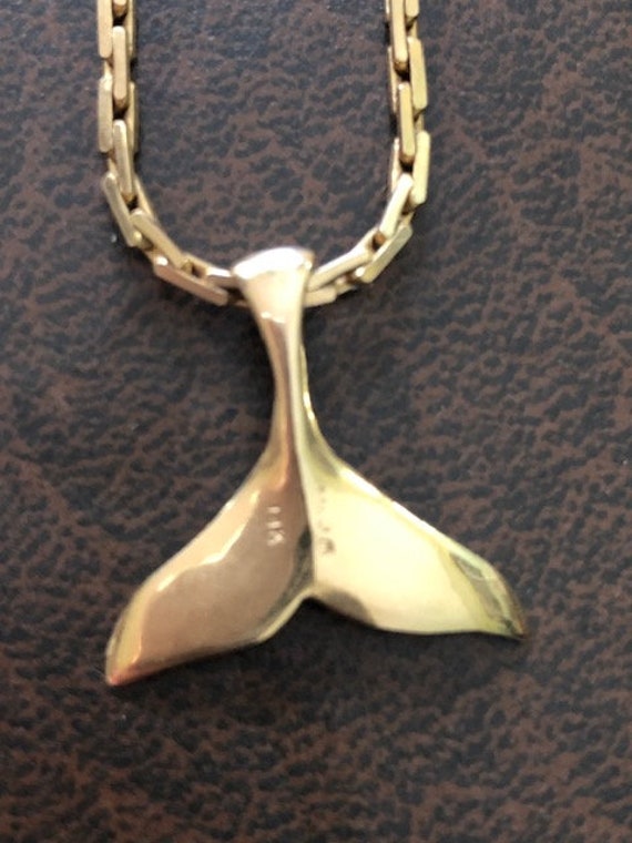 Vintage 14K Gold Whale Tail on Vintage 14K Gold I… - image 3