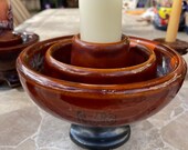 Vintage Large 7 quot Pinco-5 367-R Brown Glazed Porcelain Insulator