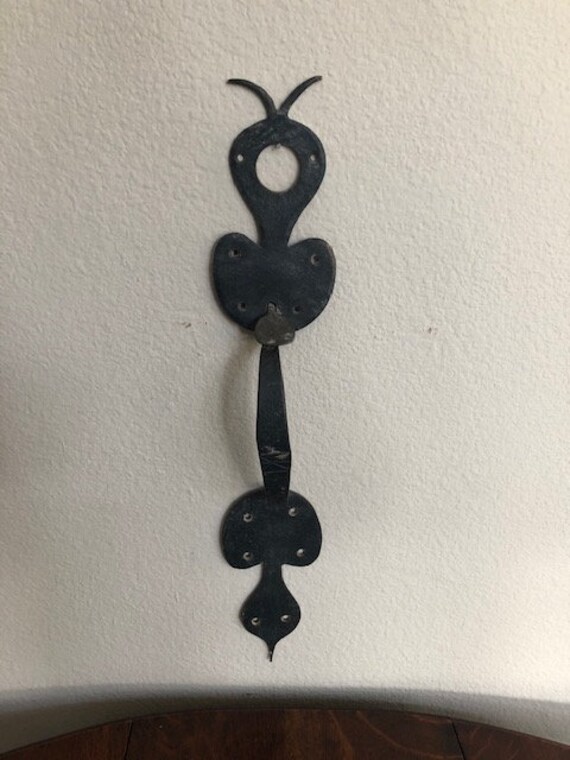 Antique Forged Iron Thumb Latch Pull Plate Circa 1900 Barn Etsy