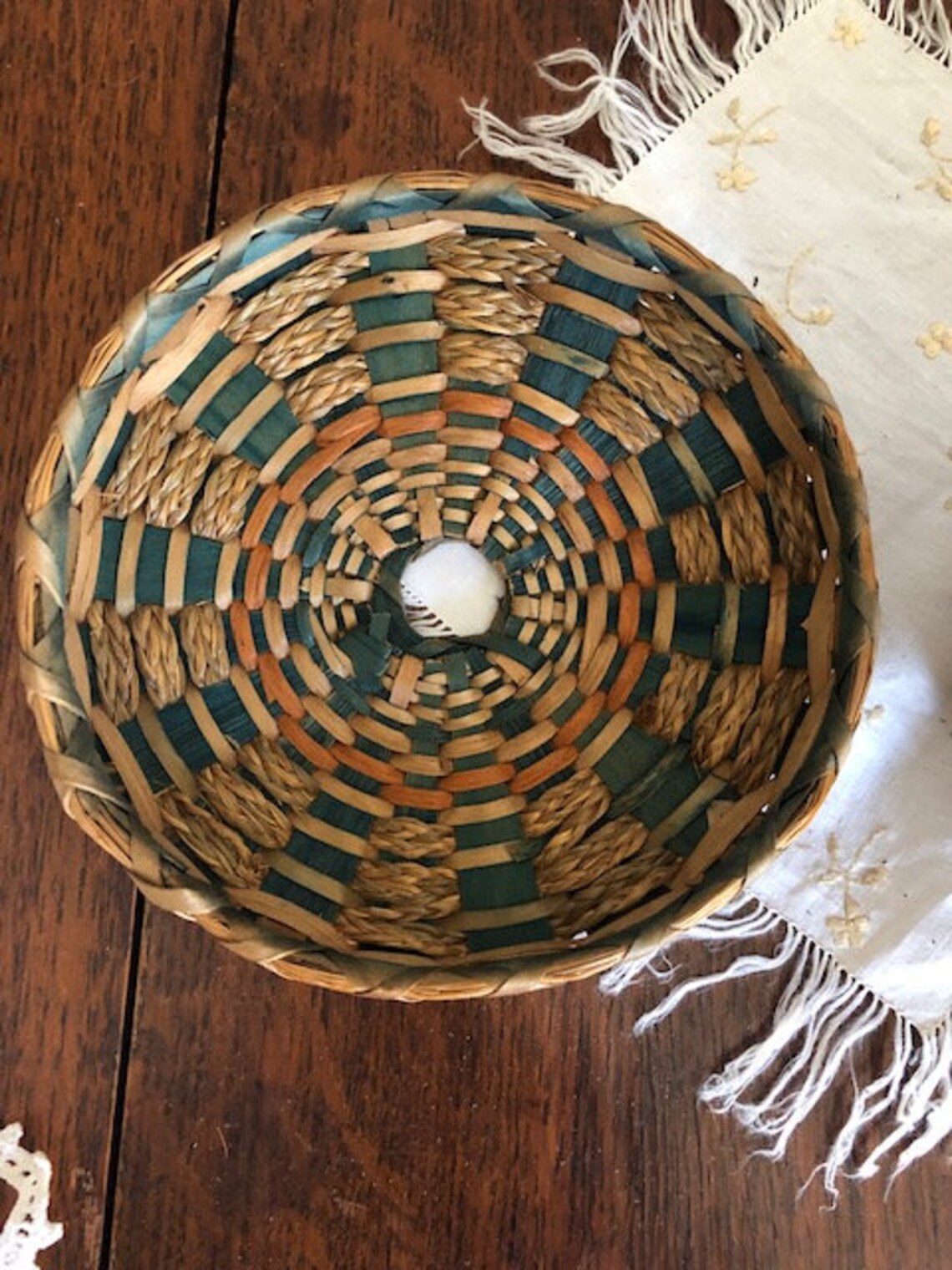 Vintage Native American Sweetgrass Basket Splint Ash Woven Etsy