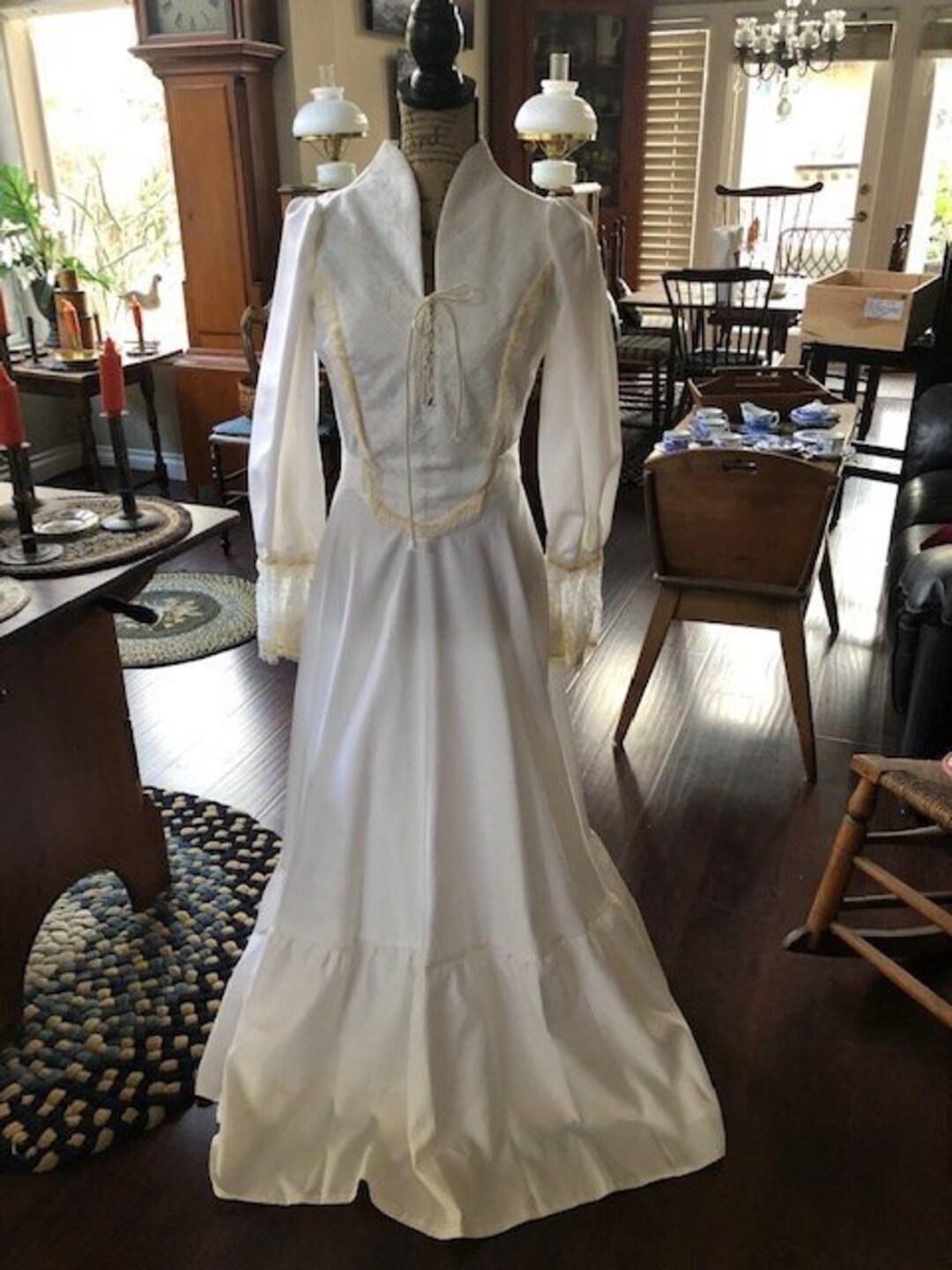 Vintage Jessica Mcclintock Pattern Hand Made White Long Dress - Etsy