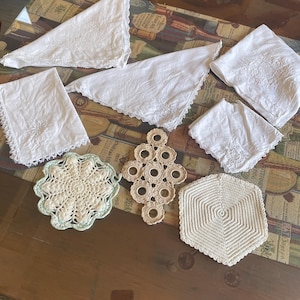 Vintage Lot of 8 Slightly Flawed Linens for Crafting or Upcycling