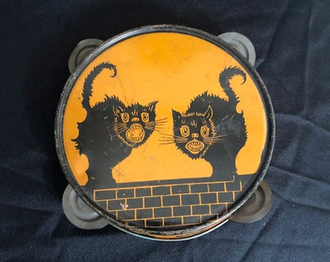 Vintage Halloween Tambourine, J. Chein & Co., Circa 1920's30's
