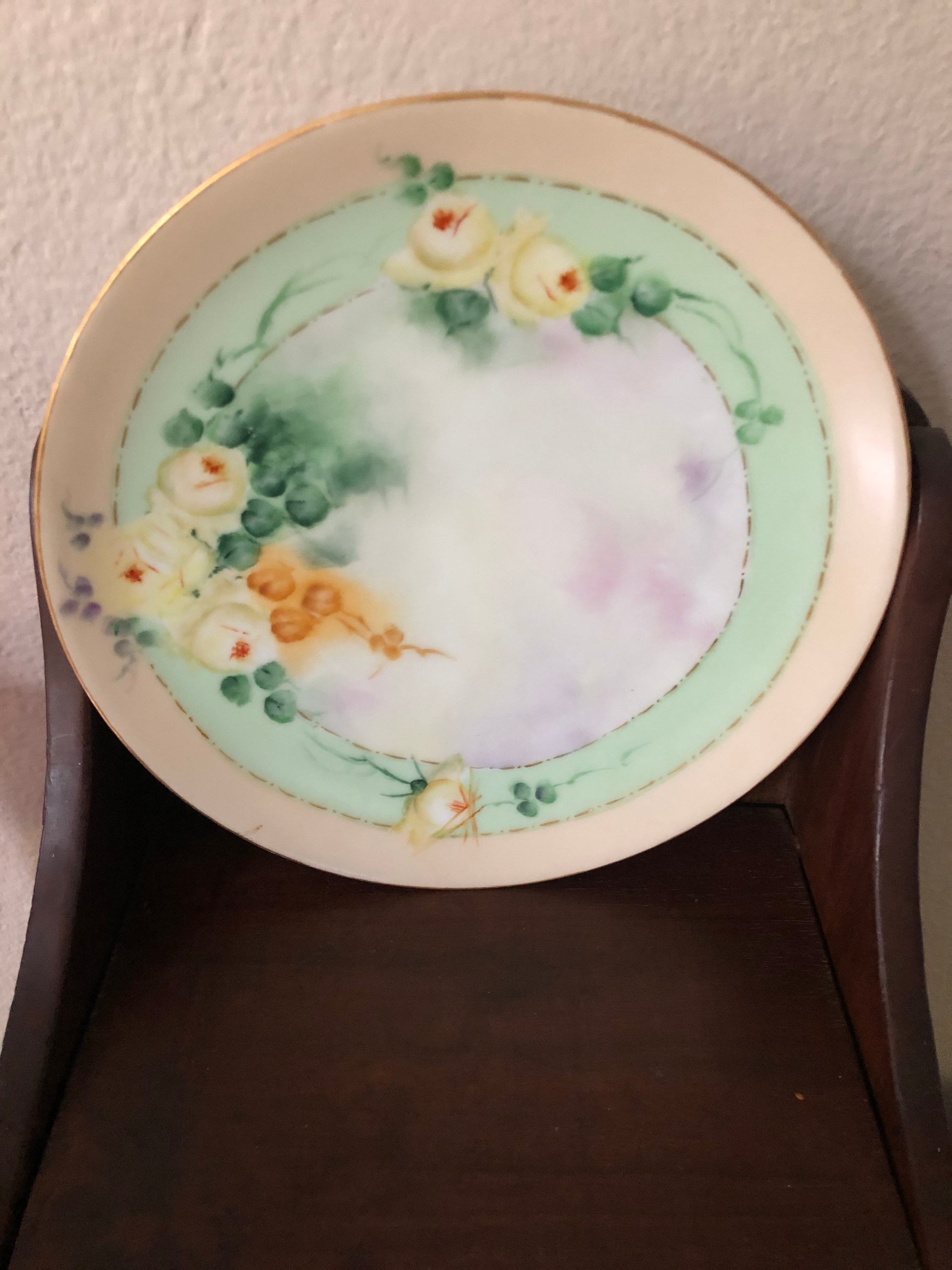 Antique Hand Painted 8.5 Inch Plate, Marked Thomas Sevres Bavaria 