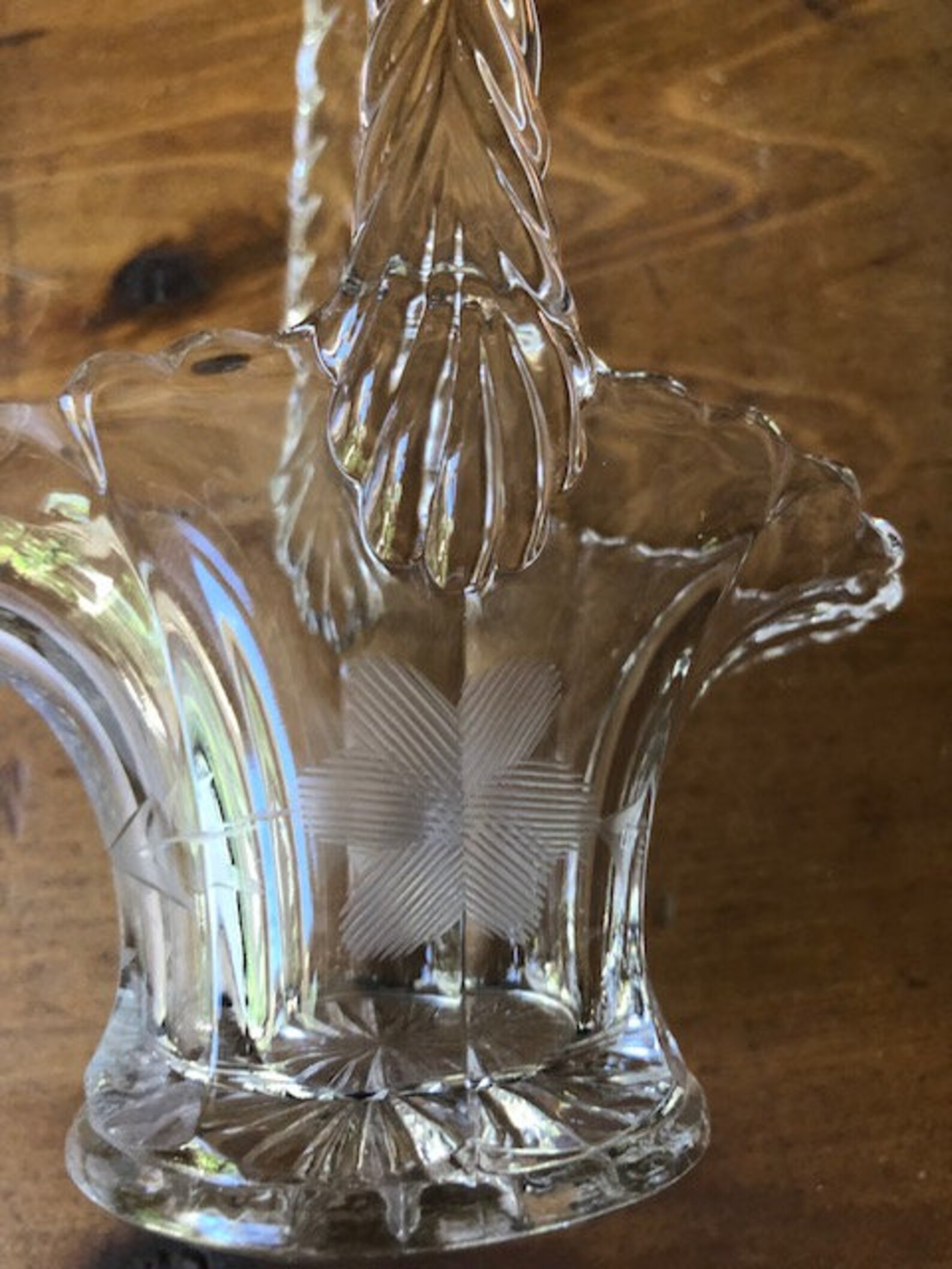 Vintage Depression Glass Baskets Etched Glass Bride's Etsy