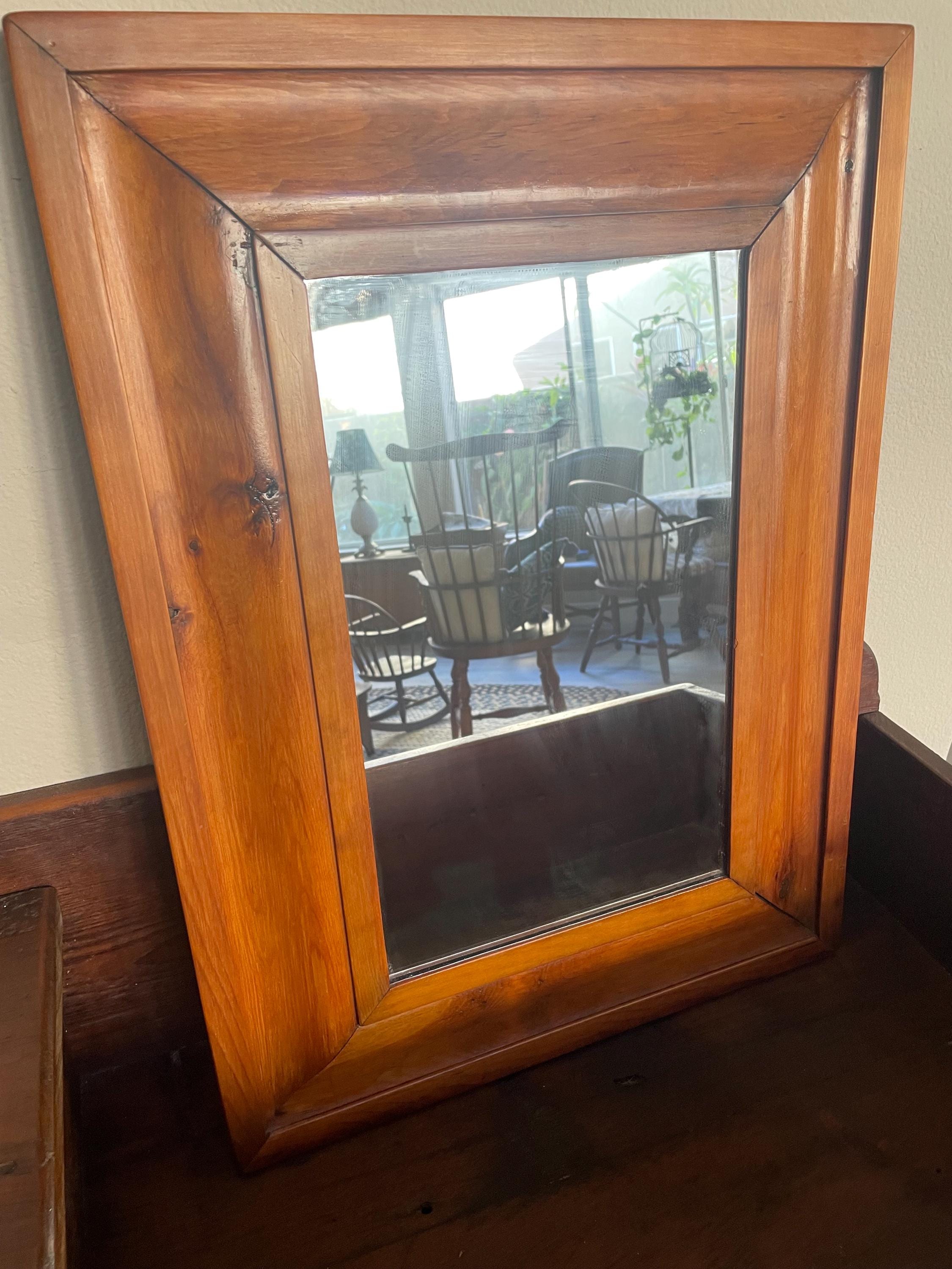 Antique Solid Wood Primitive Mirror - Etsy