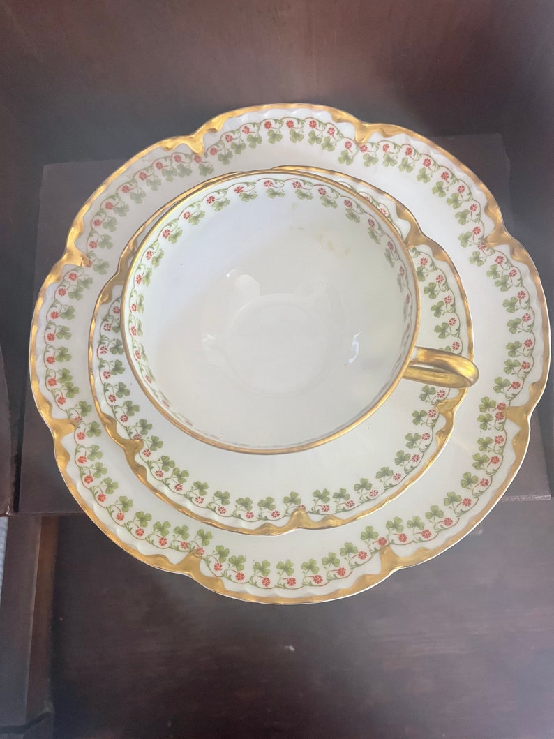 Haviland Limoges Clover Leaf Teacup Saucer & Plate Set Etsy