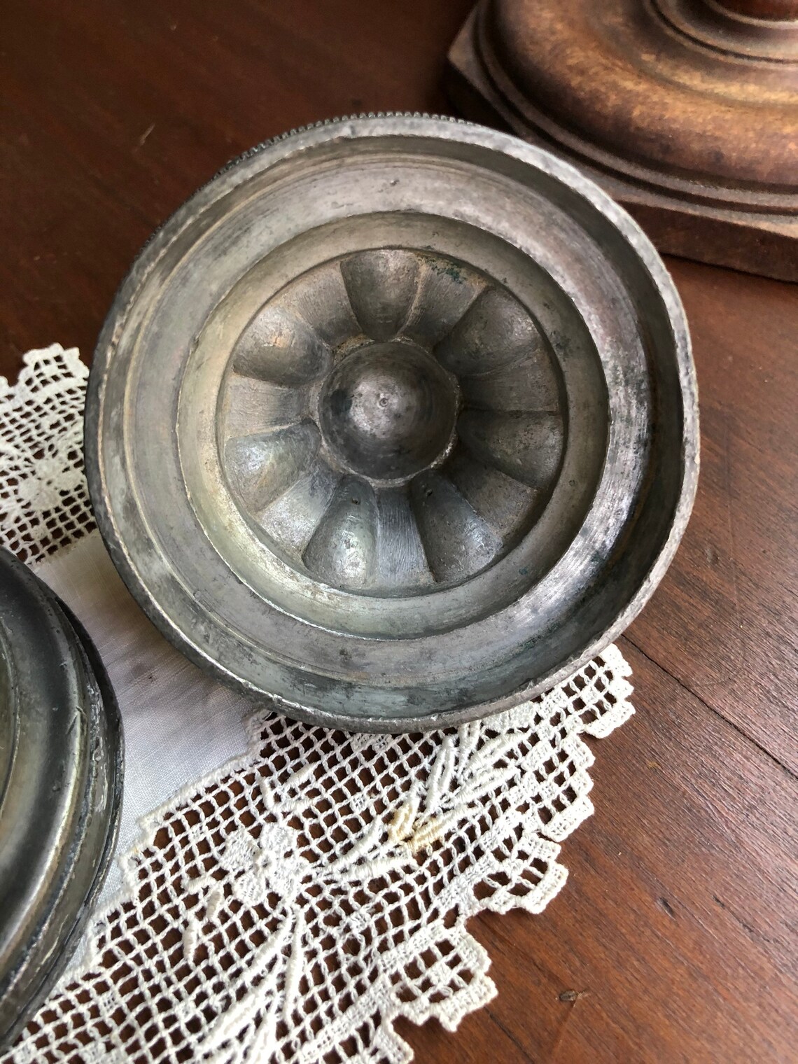 Antique Pewter Pint Ice Cream Mold 3 Piece Pewter Mold Marked Etsy