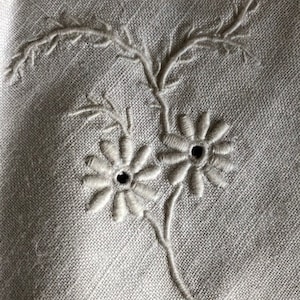 Set of Four Vintage/Antique Linen Dresser Doilies with Handmade Lace Edging, Butterflies and Flowers