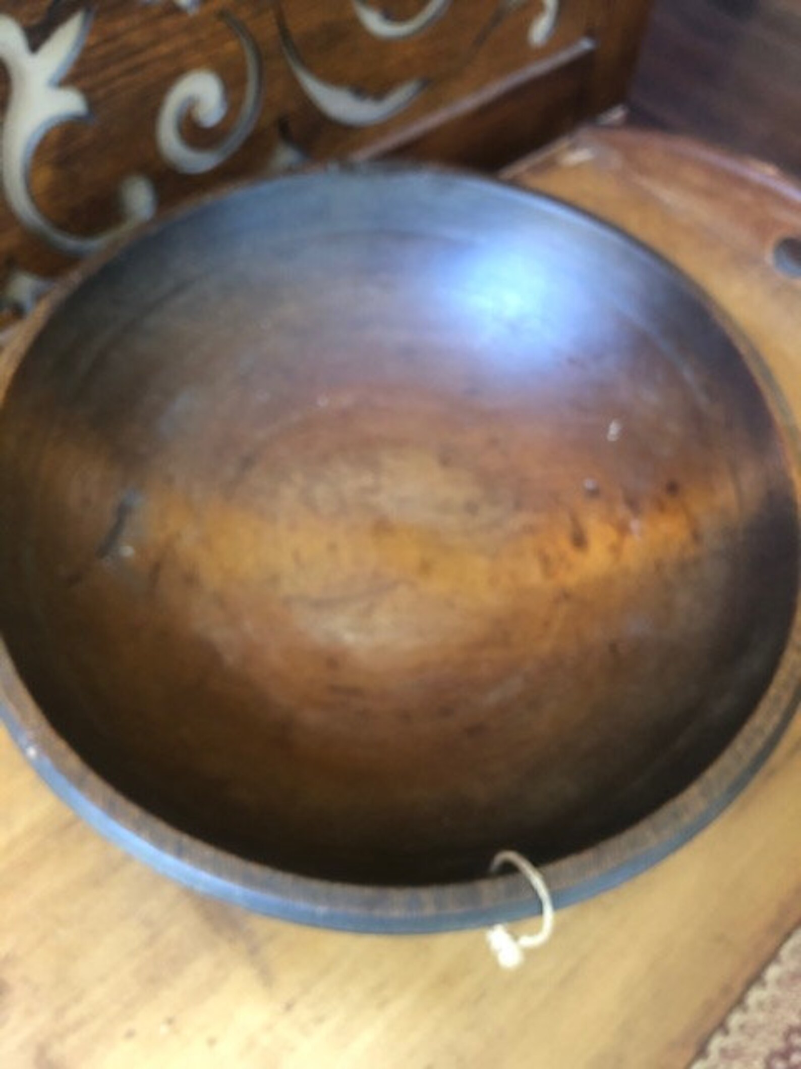 Large Antique Wood Bowl Primitive Birdseye Maple Farmhouse Etsy