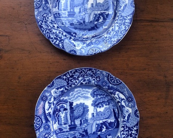 Spode's Blue Italian Plates Measuring 6 Each Two Etsy