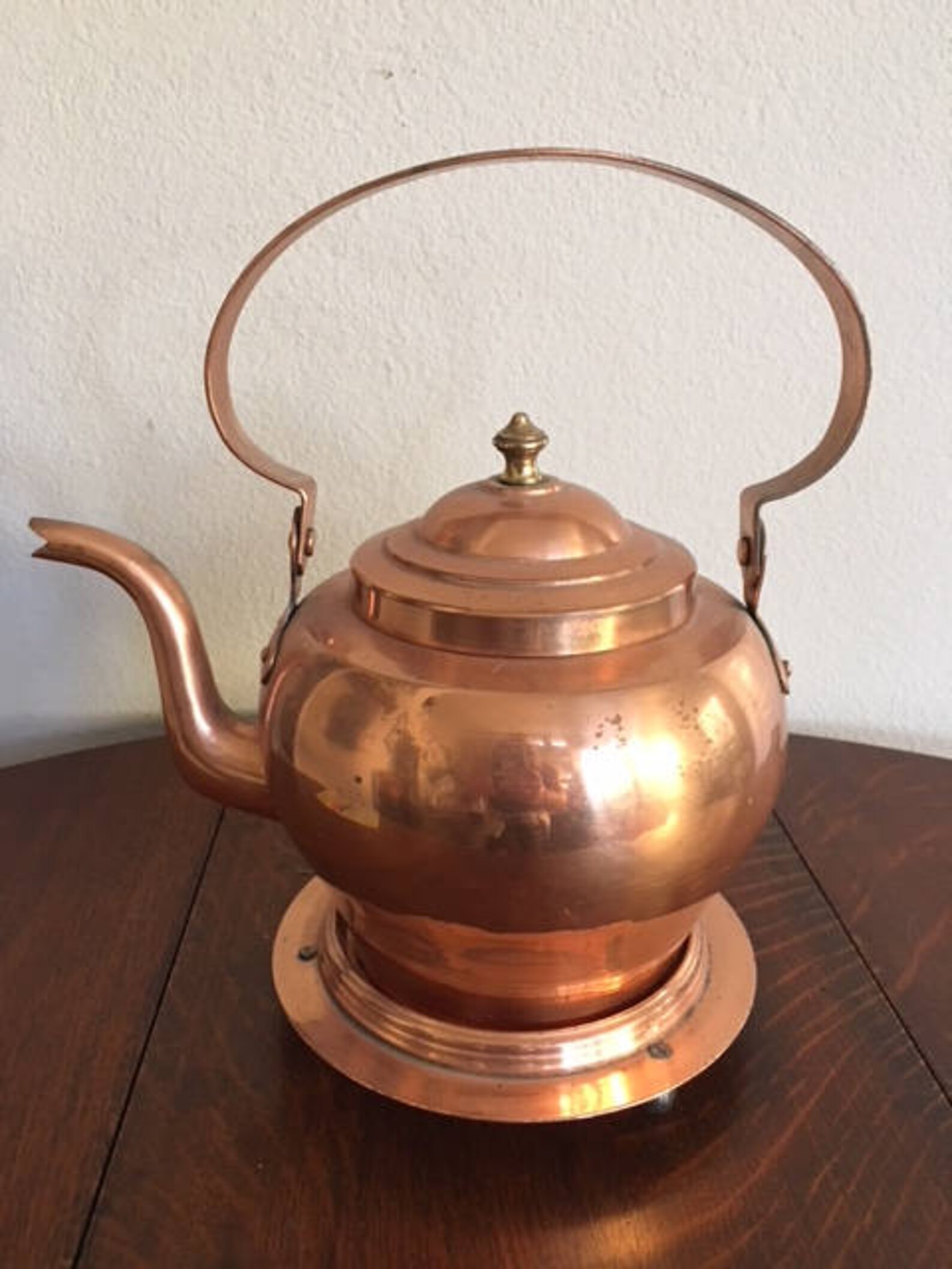 Copper Tea Kettle With Stand Gooseneck With Dovetail Joints Etsy