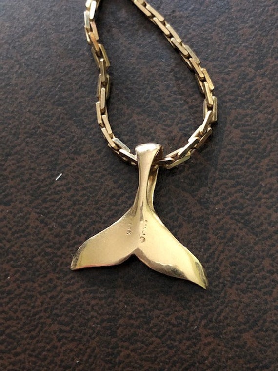 Vintage 14K Gold Whale Tail on Vintage 14K Gold I… - image 8