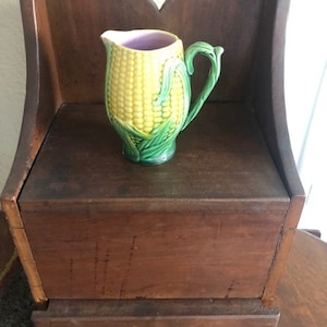 Antique Corn Cream Pitcher, Majolica from the 1800&#39;s