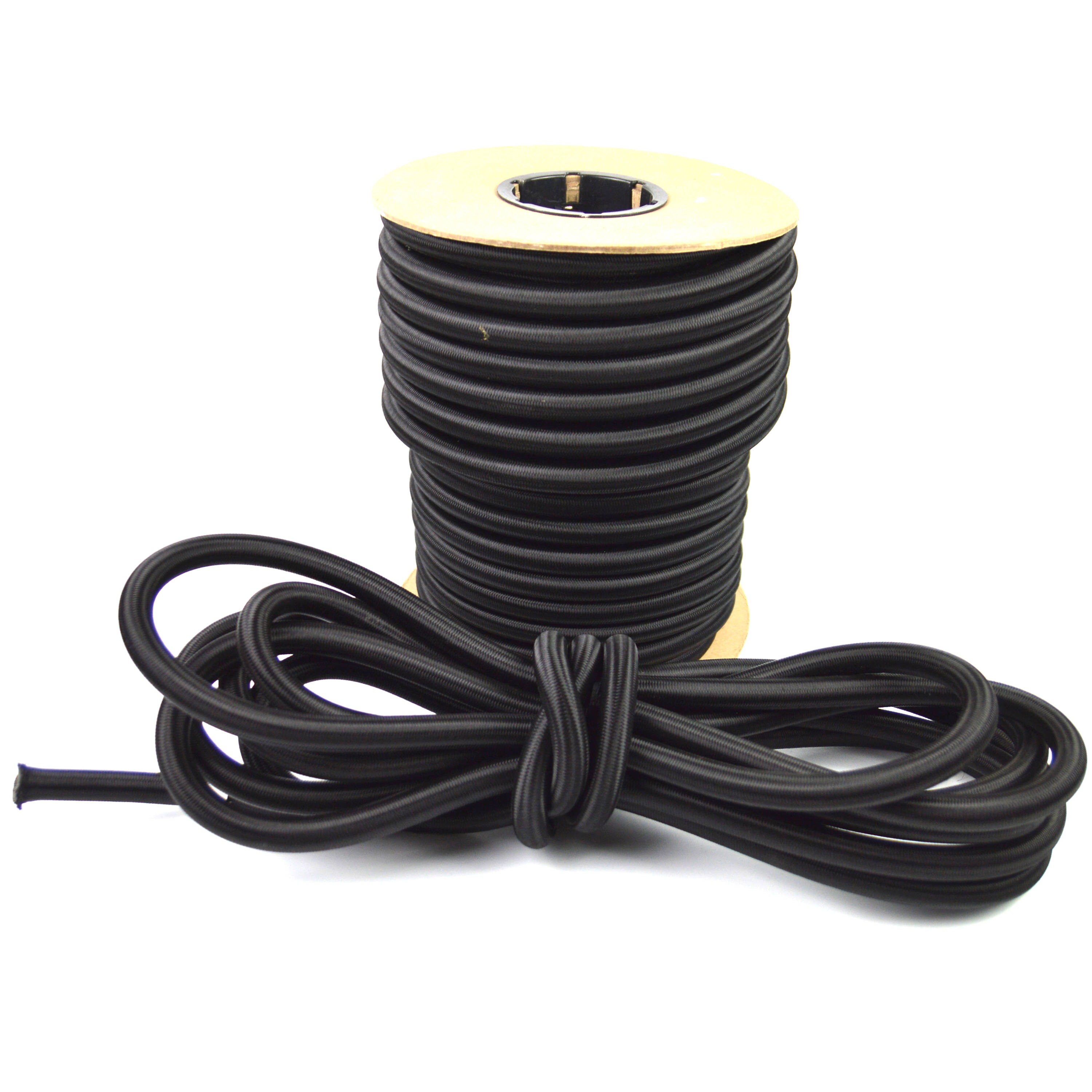 50ft 1//2/" Black Bungee Cord Marine Grade Heavy Duty Shock Rope Tie Down Stretch