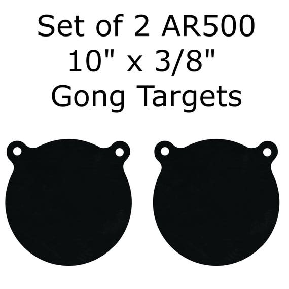 Set Of Two Ar500 Steel 10 X 3 8 Shooting Targets Etsy