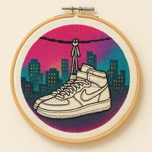 High Top Sneakers Cross Stitch Pattern PDF |150x150 Grid