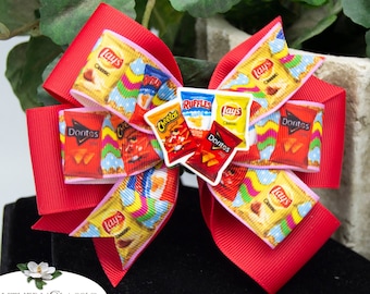 Chips & Snacks Hair Bow: Foodie Bow, Alligator Clip