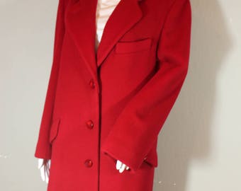 Red wool coat | Etsy