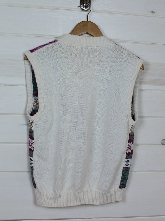 FLORAL KNIT SWEATER Vest | vintage, cotton, small… - image 5