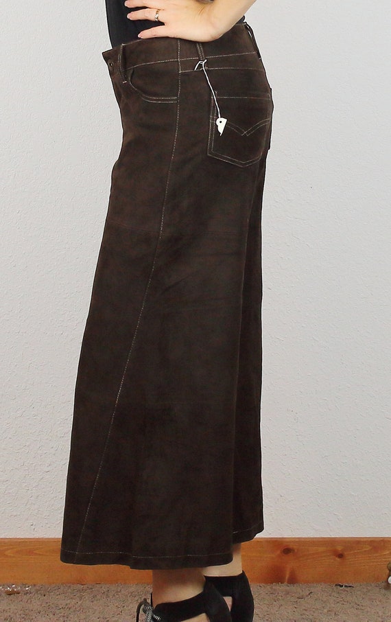 90's LEATHER PANTS| low rise, wide leg, flared, b… - image 3