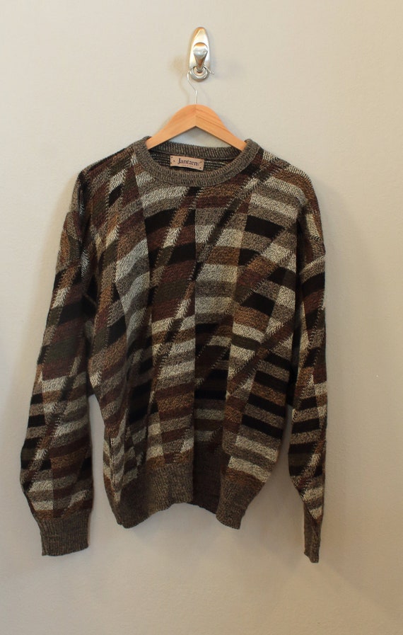 Vintage Hipster Sweater: geometric Jantzen 80s swe