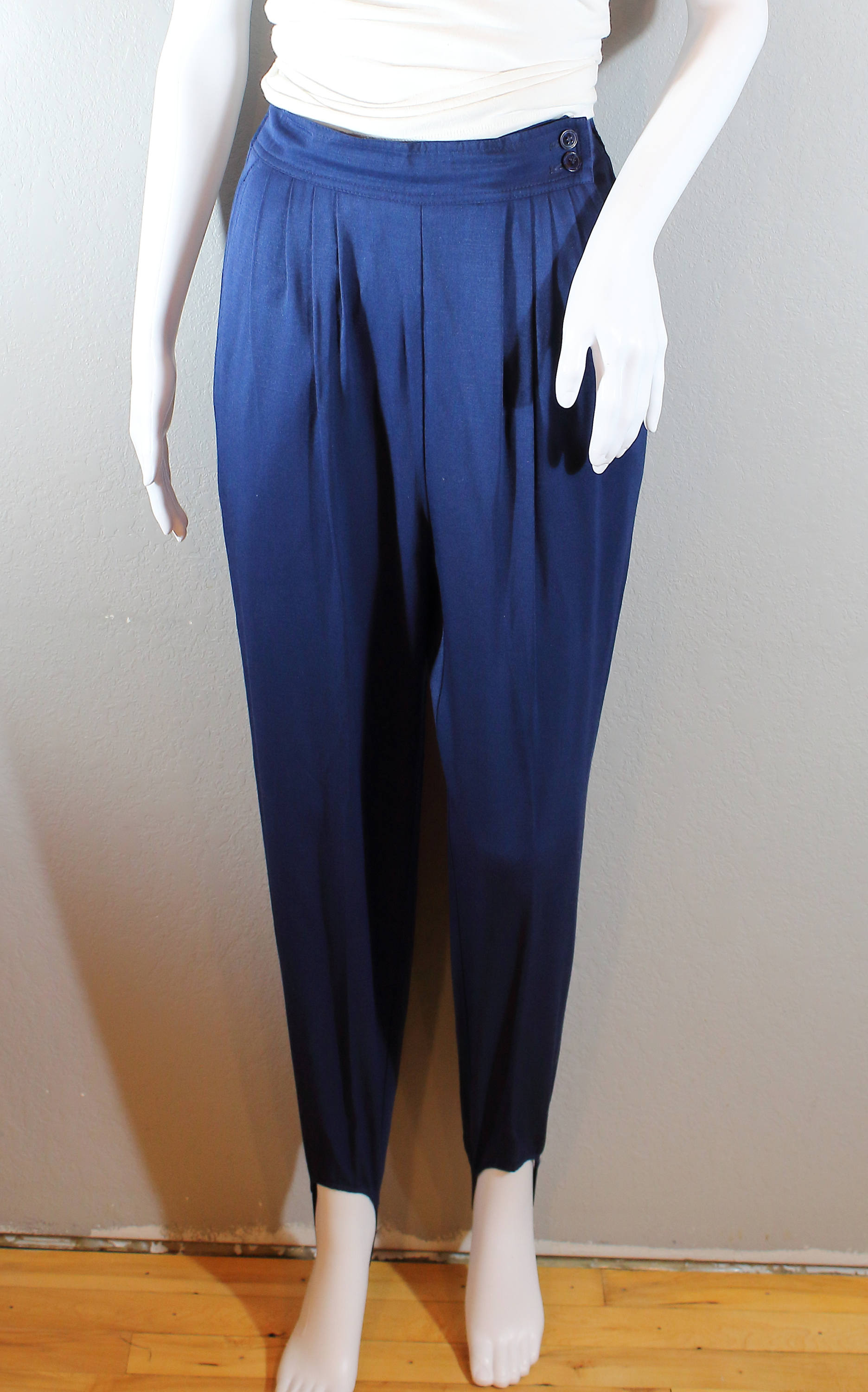 80's Stirrup Dress Pants/waist 2526/ Navy Blue Etsy