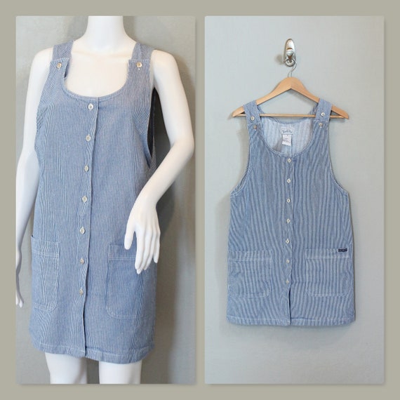 Vintage Denim Dress Button Front - image 1