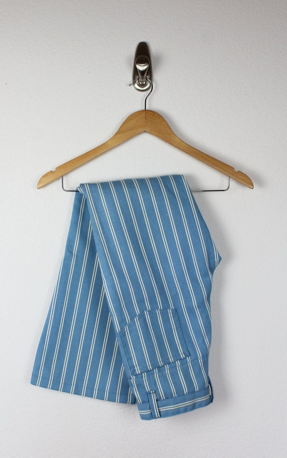 60s-70's jeans / waist 25-26 inches/ striped, flar