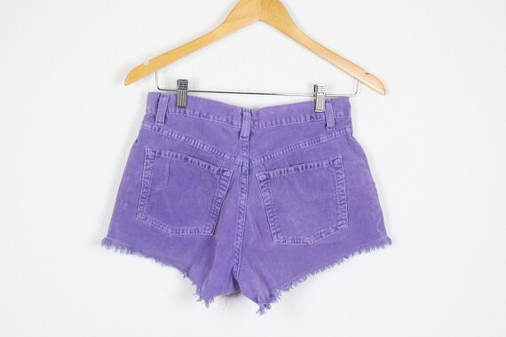 CORDUROY SHORTS/waist 27-28 inches/ PURPLE vintag… - image 5