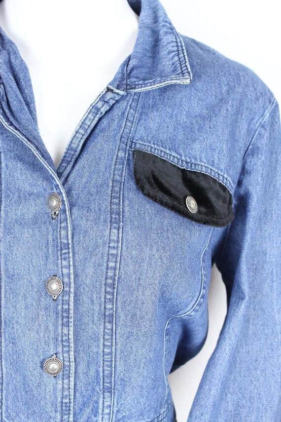 CROPPED DENIM JACKET lightweight, velvet trip, 90s - image 6