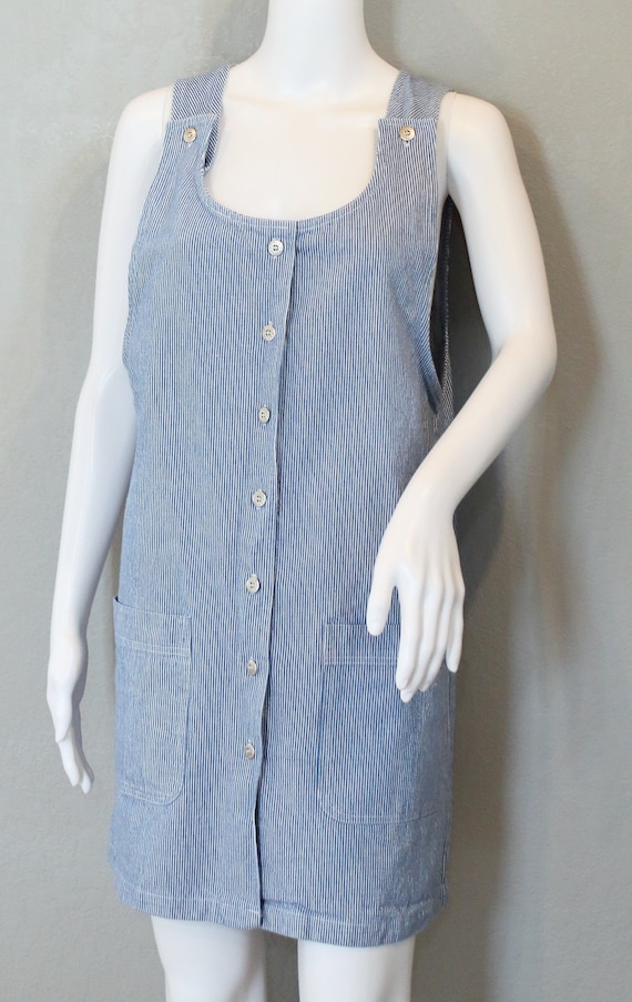Vintage Denim Dress Button Front - image 6