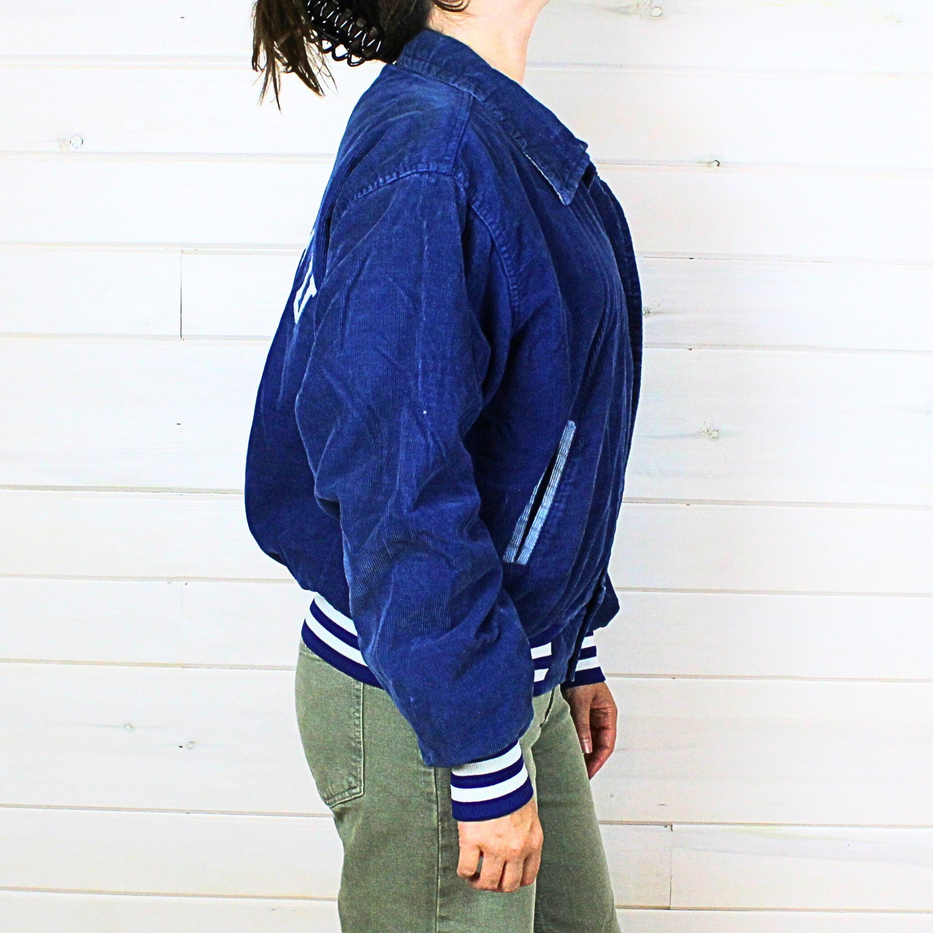 CORDUROY VARSITY JACKET | Vintage Blue and White Roseau West