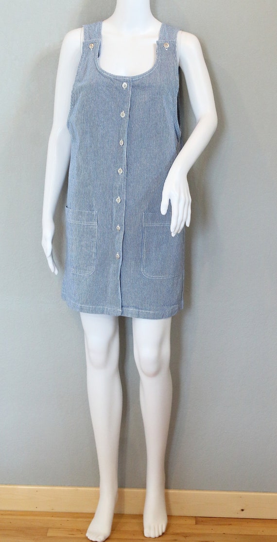 Vintage Denim Dress Button Front - image 4