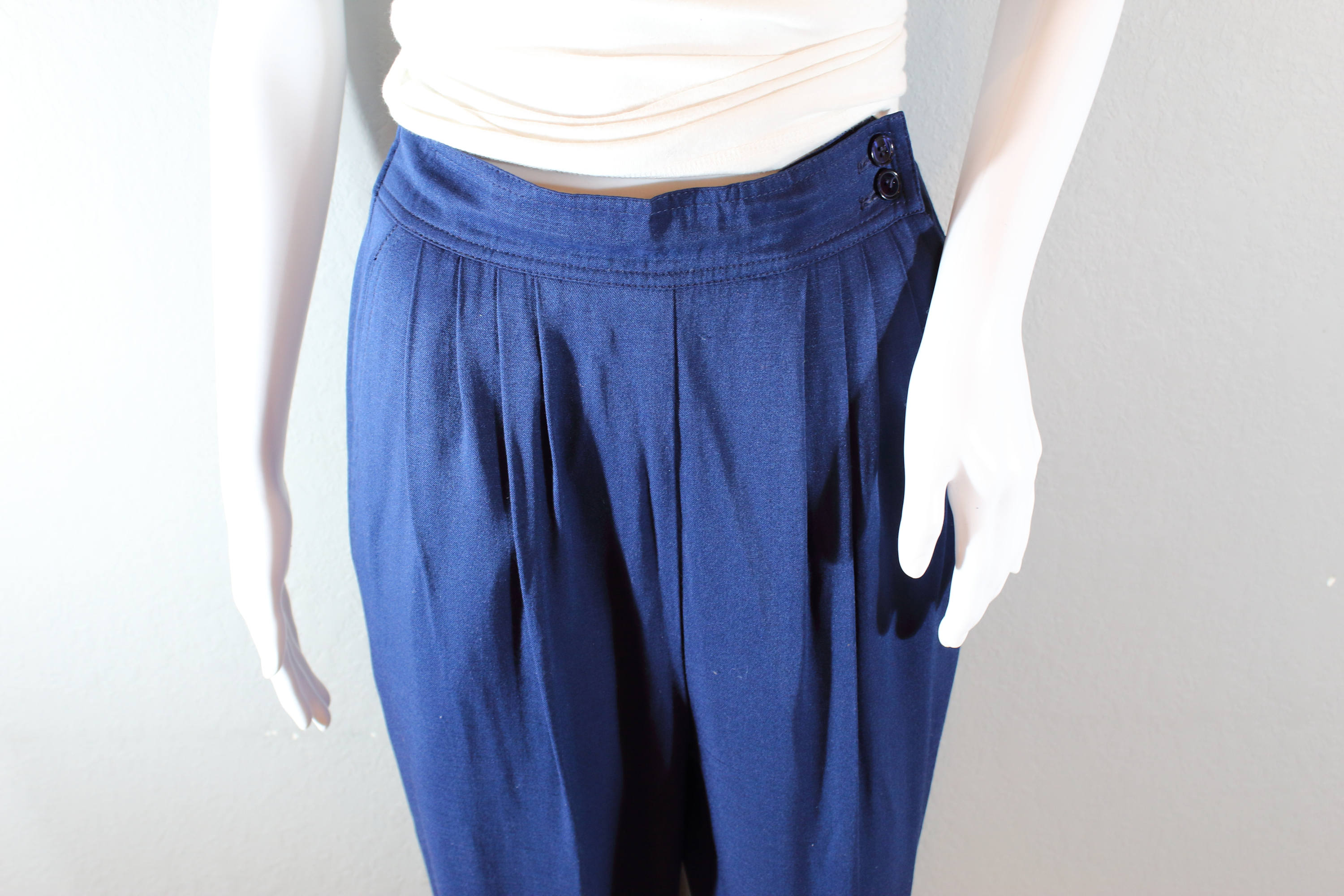 80's Stirrup Dress Pants/waist 2526/ Navy Blue Etsy