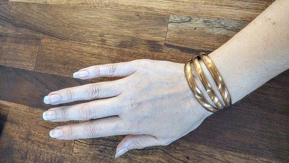 VINTAGE SOLID COPPER Bangle 3 strand - image 1
