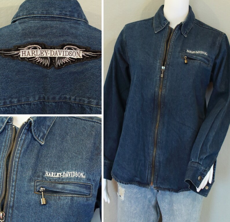 harley davidson womens denim shirt