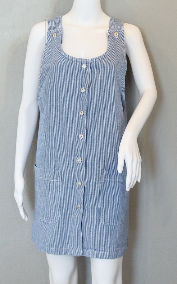 Vintage Denim Dress Button Front - image 5