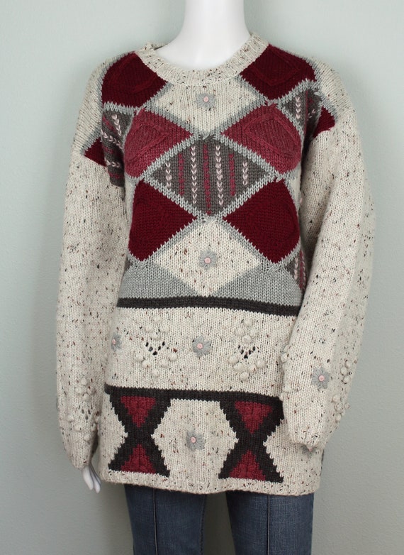 VINTAGE SWEATER | argyle, floral, 80's, marled, ov