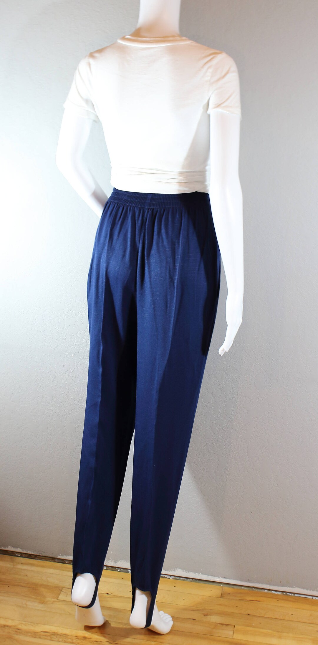 80's Stirrup Dress Pants/waist 2526/ Navy Blue Etsy