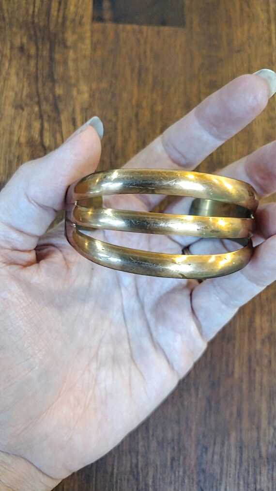VINTAGE SOLID COPPER Bangle 3 strand - image 5