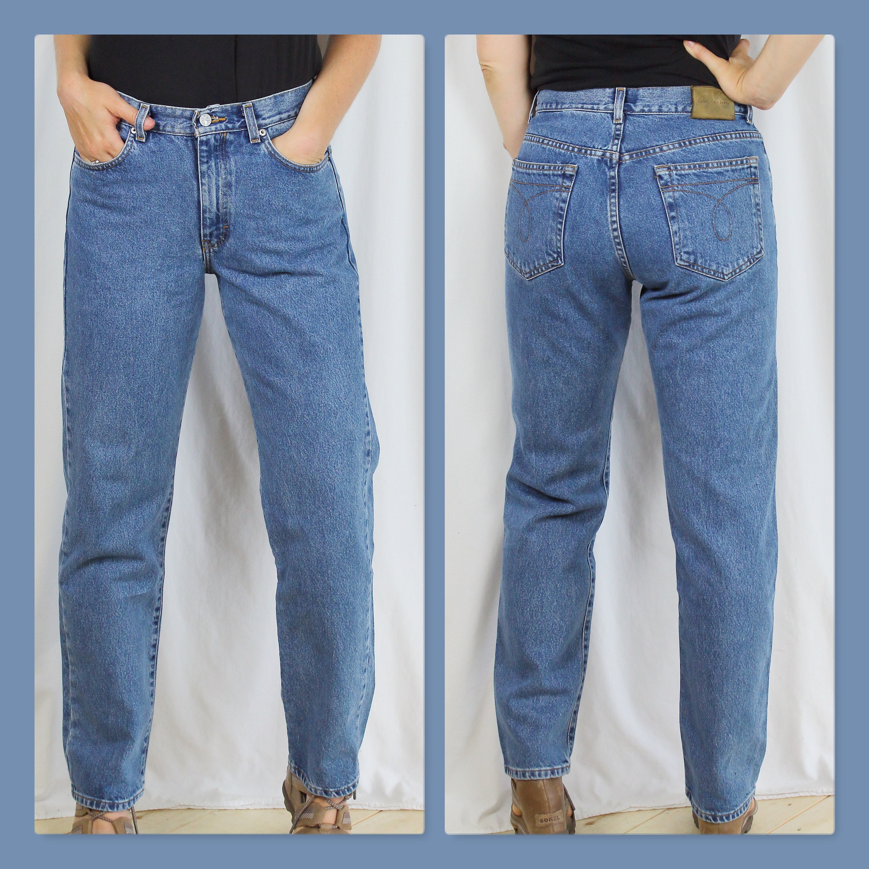 Straight Fit High Rise Vintage Blue Ankle Jeans | Calvin Klein