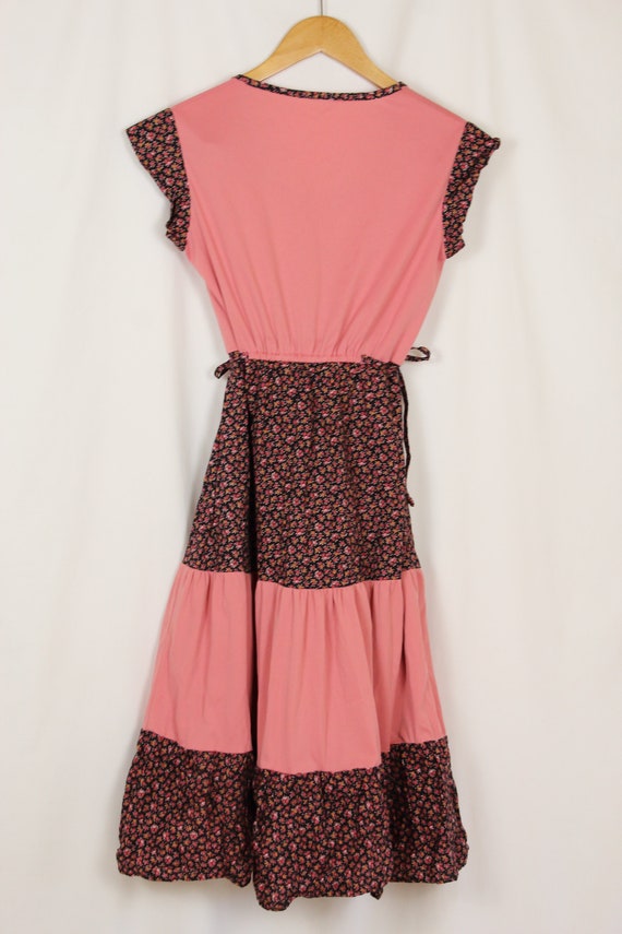 60's-70's FLORAL DRESS | pink, black - image 9