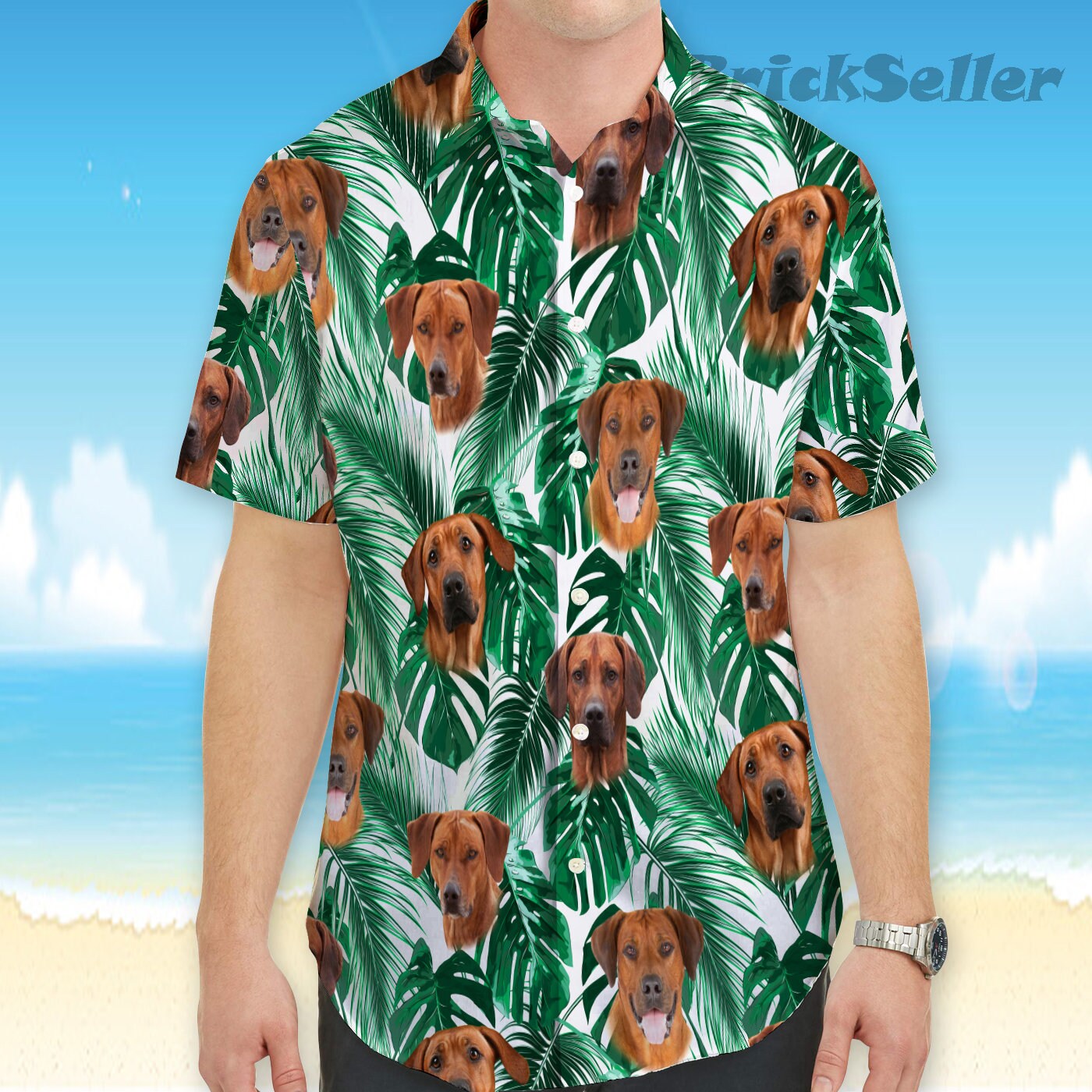 Discover Rhodesian Ridgeback dog Tropical Colorful Hawaiian Shirt