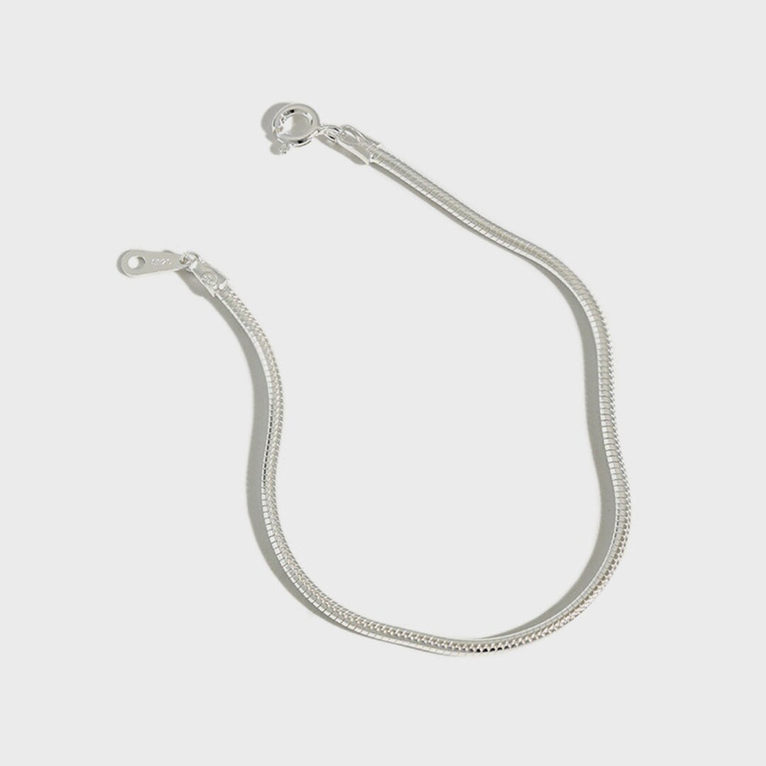 Sterling Silver Snake Chain Bracelets Dainty Silver Etsy