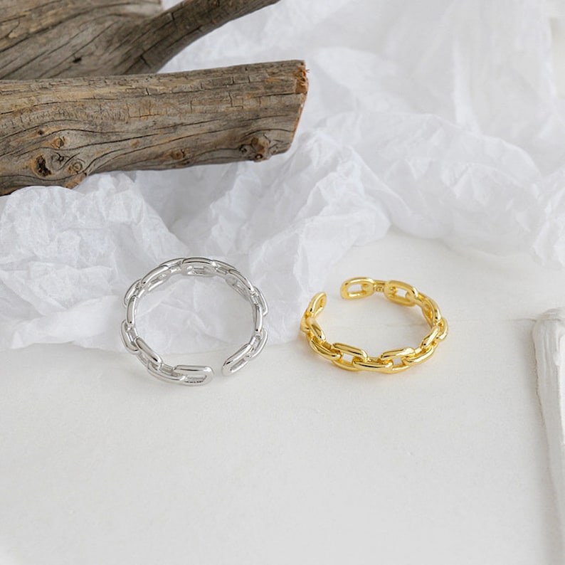 Dainty Ring Chainring Ring Gift Ring for Women Midi Ring Minimalist Ring Statement Ring Loop Ring Knuckle Ring Sterling Silver Ring