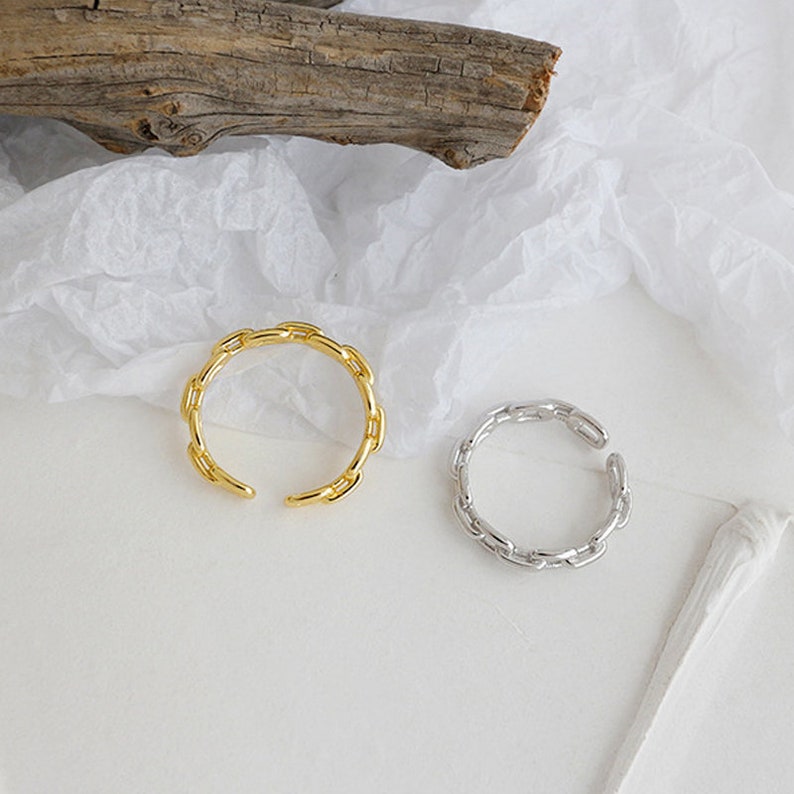 Dainty Ring Chainring Ring Gift Ring for Women Midi Ring Minimalist Ring Statement Ring Loop Ring Knuckle Ring Sterling Silver Ring