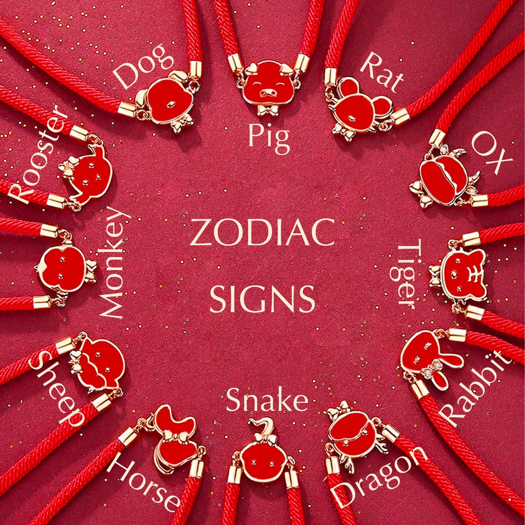 Sterling Silver Zodiac Signs Bracelets, Rat, OX, Tiger, Rabbit, Dragon