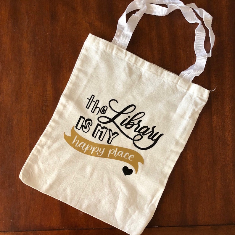 The Library is my Happy Place tote