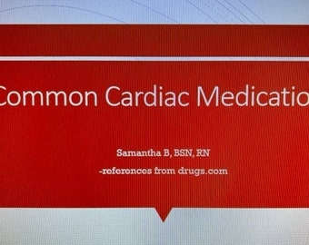 nursing report sheet cardiac Common Cardiac Medications Powerpoint
